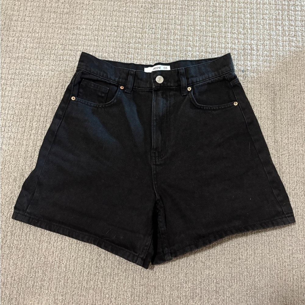 Ardene Black High-Rise Mom Shorts